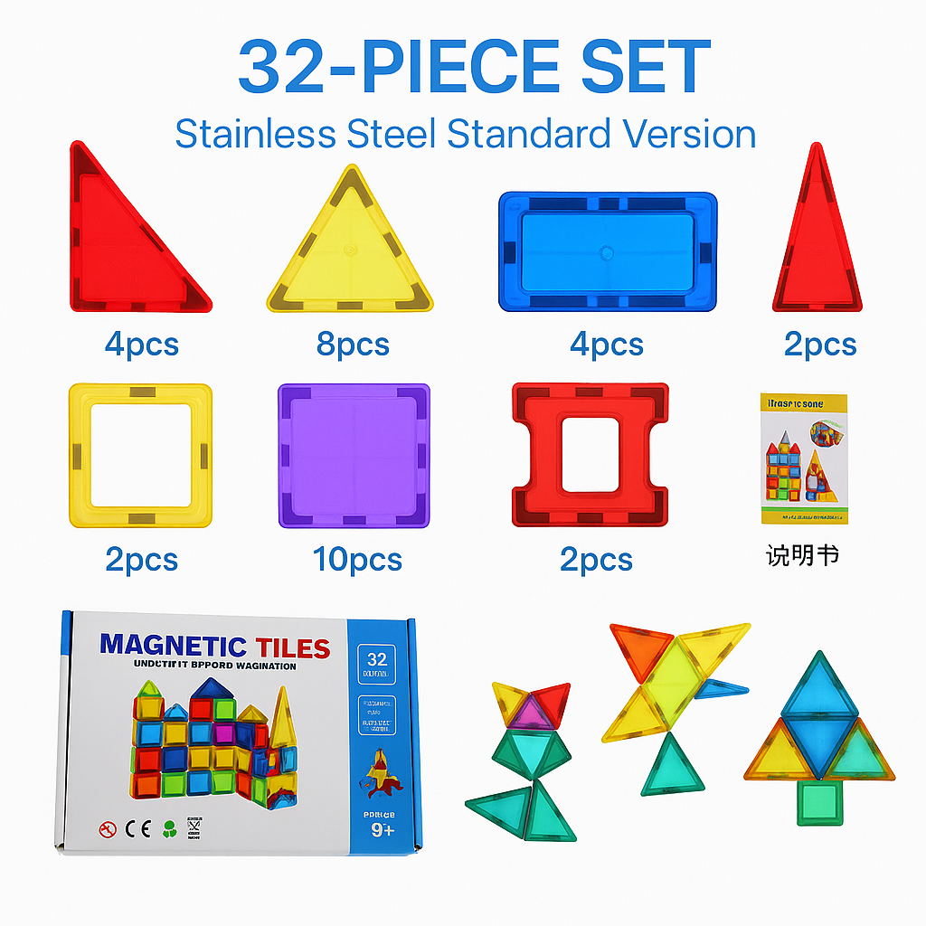 Magnetic Tiles – Stained Glass Style (32 PCS Set) 5