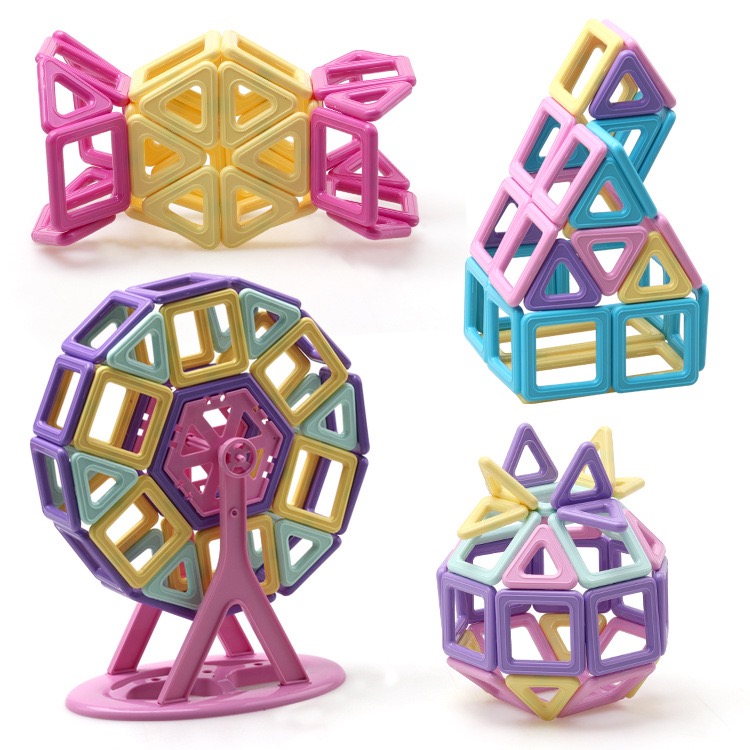 Magnetic Building Tiles – 72 PCS Pastel Set 2